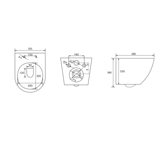 Комплект подвесной унитаз ABBER Bequem AC1100 белый с инсталляцией AC0105 и кнопкой AC0120 хром, Выбрать цвет: Белый, Внешний вид: квадратная кнопка, изображение 9