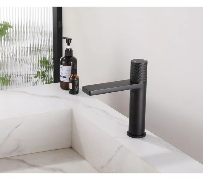 Смеситель ABBER Rund AF8710B для раковины, черный матовый, Выбрать цвет: Чёрный, изображение 2