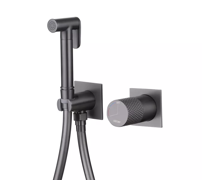 Смеситель ABBER Rund AF8725NG с гигиеническим душем, никель, Выбрать цвет: Никель