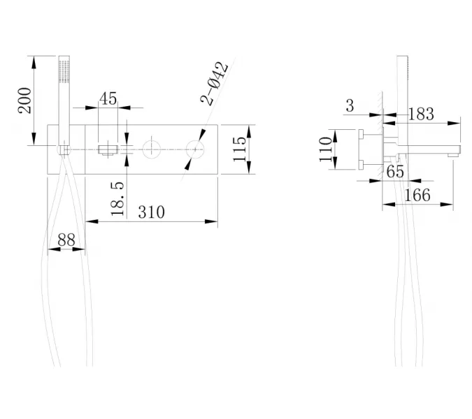 Смеситель ABBER Rund AF8730B для ванны скрытого монтажа, черный матовый, Выбрать цвет: Чёрный, изображение 4