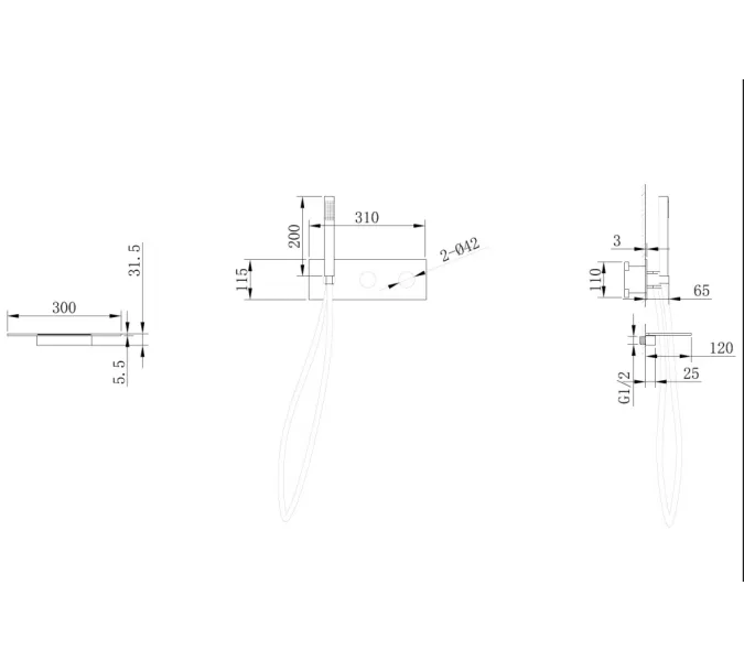 Смеситель ABBER Rund AF8731 для ванны скрытого монтажа, хром, Выбрать цвет: Хром, изображение 4