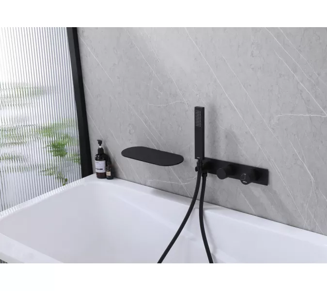 Смеситель ABBER Rund AF8731B для ванны скрытого монтажа, черный матовый, Выбрать цвет: Чёрный, изображение 3