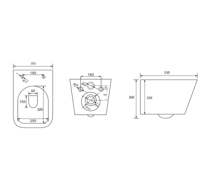 Унитаз ABBER Rechteck AC1201MW подвесной белый матовый, безободковый, Выбрать цвет: Белый матовый, изображение 11