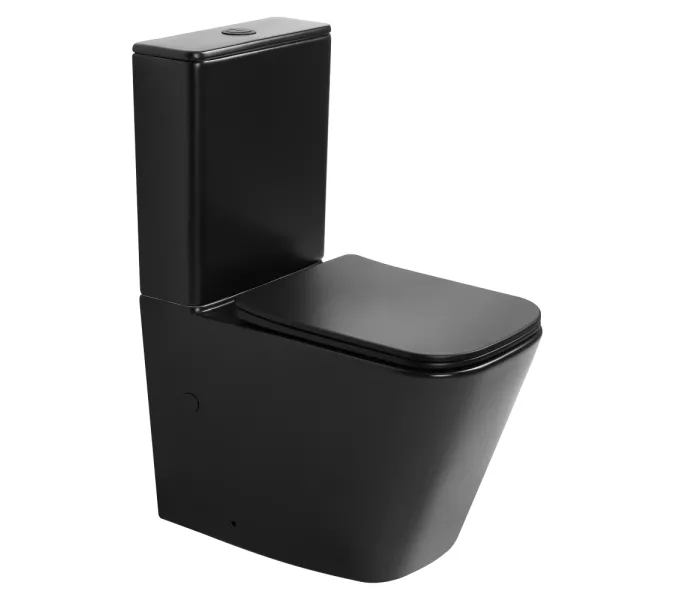 Унитаз ABBER Rechteck AC1210TMB компакт черный матовый, безободковый, смыв торнадо, Выбрать цвет: Черный матовый