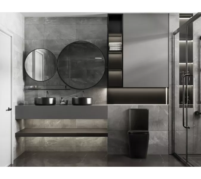 Унитаз ABBER Rechteck AC1210TMB компакт черный матовый, безободковый, смыв торнадо, Выбрать цвет: Черный матовый, изображение 2