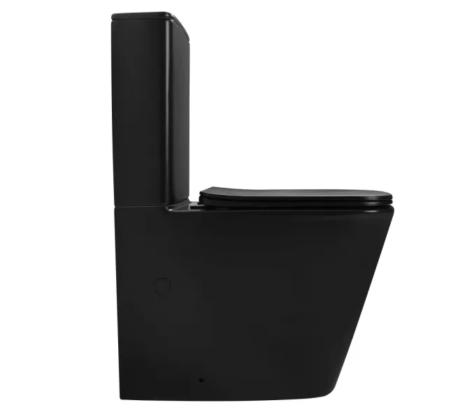 Унитаз ABBER Rechteck AC1210TMB компакт черный матовый, безободковый, смыв торнадо, Выбрать цвет: Черный матовый, изображение 3