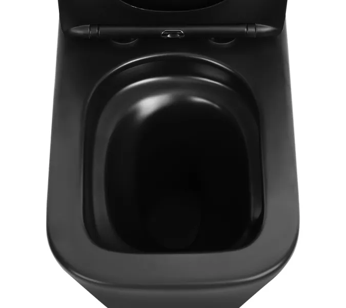 Унитаз ABBER Rechteck AC1210TMB компакт черный матовый, безободковый, смыв торнадо, Выбрать цвет: Черный матовый, изображение 7