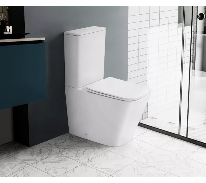 Унитаз ABBER Rechteck AC1210TMW компакт белый матовый, безободковый, смыв торнадо, Выбрать цвет: Белый матовый, изображение 3