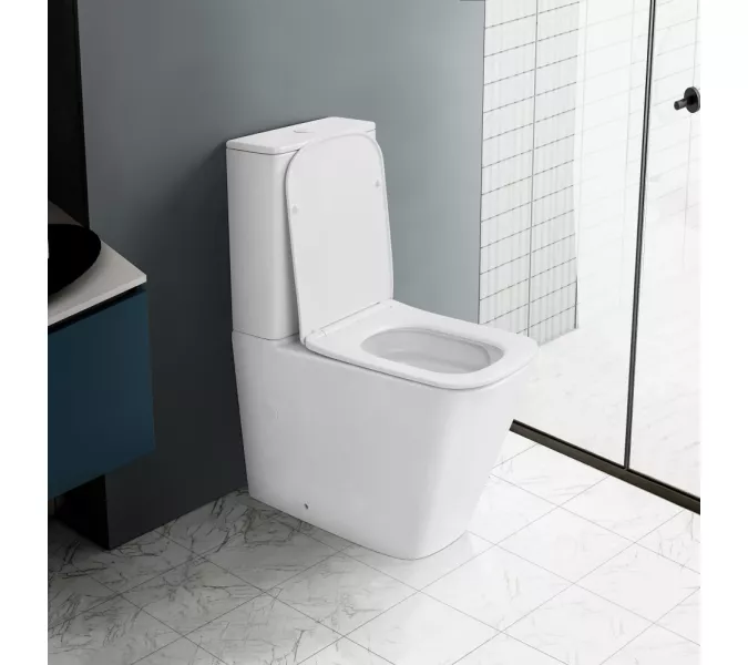 Унитаз ABBER Rechteck AC1210TMW компакт белый матовый, безободковый, смыв торнадо, Выбрать цвет: Белый матовый, изображение 4