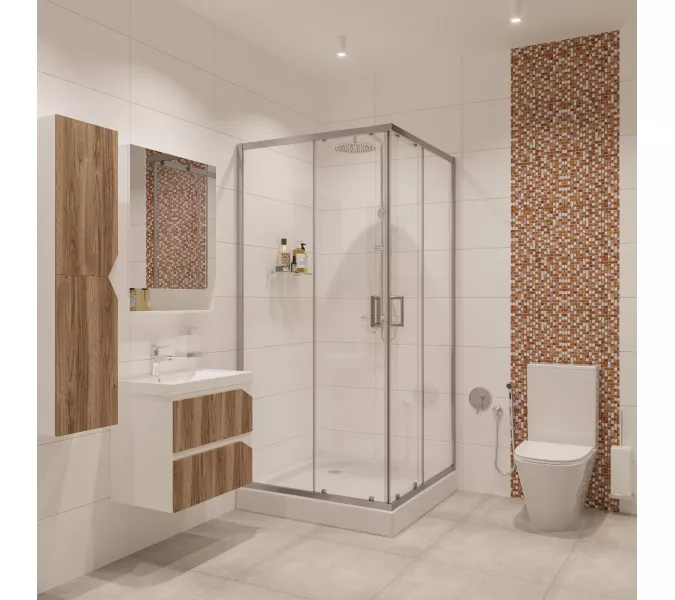 Душ. ограждение NG-6608-08/6609-08 квадрат, двери раздвижные, без поддона, Выбрать размер: 90x90