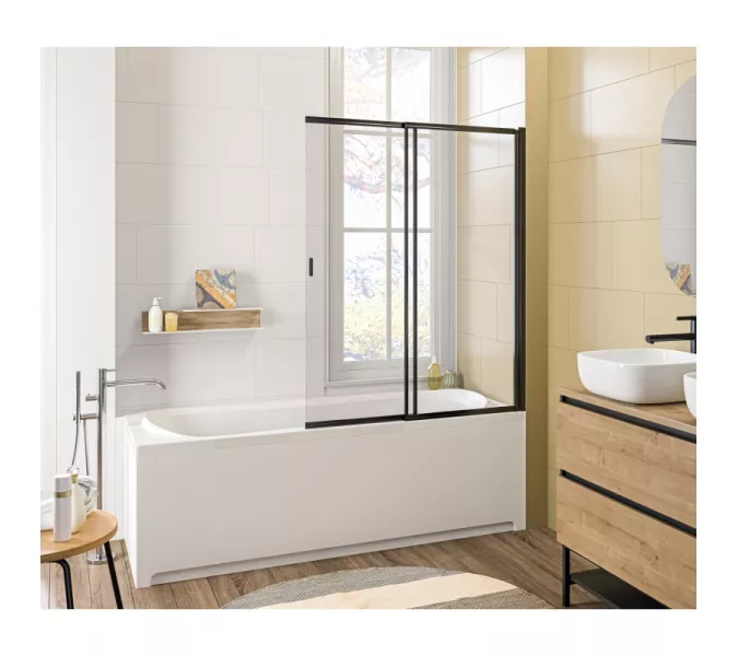 Шторка для ванны Good Door SCREEN SL  100*140, Выбрать цвет: Черный