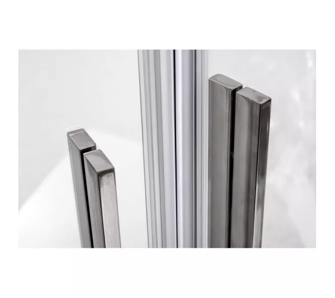 Душевое ограждение HC 80/90/100/120  DTO четверть круга, Цвет стекла: прозрачное, Цвет профиля: Хром, Выбрать размер: 80х80, изображение 4