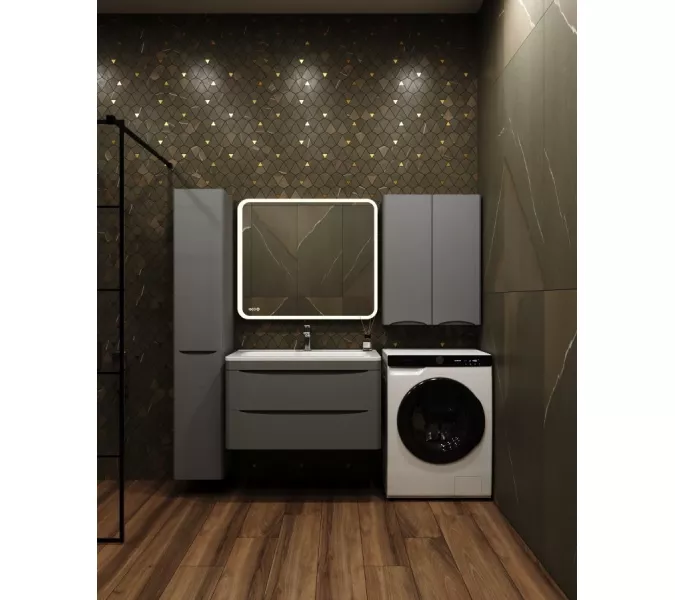 Подвесной шкаф "Бергамо мини 60" Люкс антискрейтч серый, Plus, Выбрать цвет: серый, изображение 2