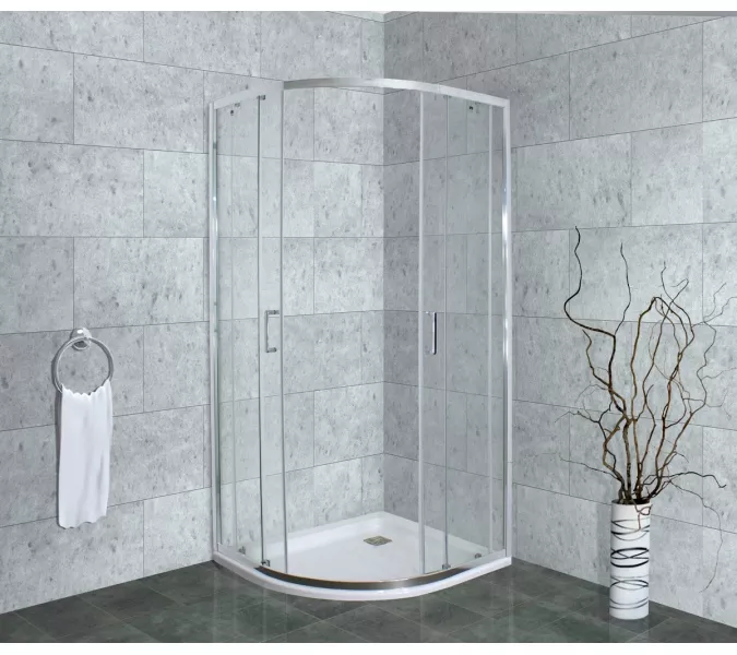Душевое ограждение TIMO ALTTI четверть круга прозрачное стекло без поддона, Цвет стекла: прозрачное, Выбрать размер: 100х100, изображение 3