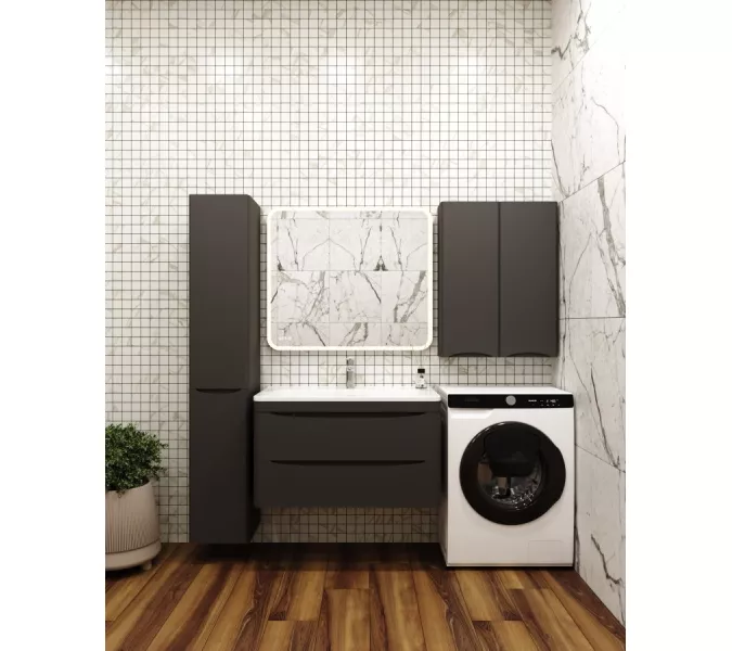 Подвесной шкаф  Style Line "Бергамо мини 60" Люкс антискрейтч черный, PLUS, Выбрать цвет: Черный, изображение 2