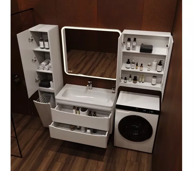 Подвесной шкаф "Бергамо мини 60" Люкс антискрейтч белый, PLUS, Выбрать цвет: белый , изображение 3