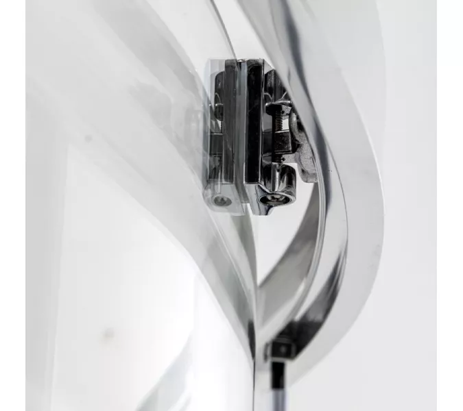 Душевое ограждение HC 80/90/100/120  DTO четверть круга, Цвет стекла: прозрачное, Цвет профиля: Хром, Выбрать размер: 80х80, изображение 6