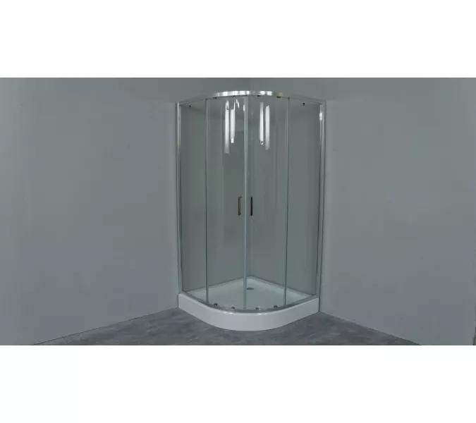 Душевое ограждение TIMO ALTTI четверть круга прозрачное стекло без поддона, Цвет стекла: прозрачное, Выбрать размер: 100х100, изображение 2