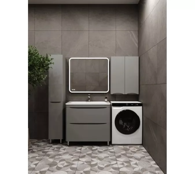 Подвесной шкаф "Бергамо мини 60" Люкс антискрейтч серый, Plus, Выбрать цвет: серый, изображение 4