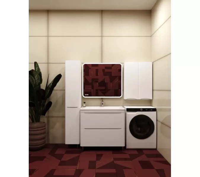 Подвесной шкаф "Бергамо мини 60" Люкс антискрейтч белый, PLUS, Выбрать цвет: белый , изображение 4