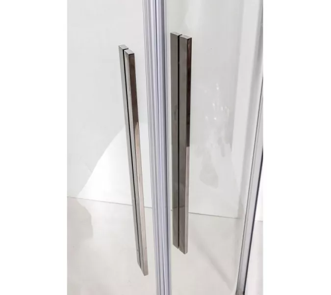 Душевое ограждение HC 80/90/100/120  DTO четверть круга, Цвет стекла: прозрачное, Цвет профиля: Хром, Выбрать размер: 80х80, изображение 3