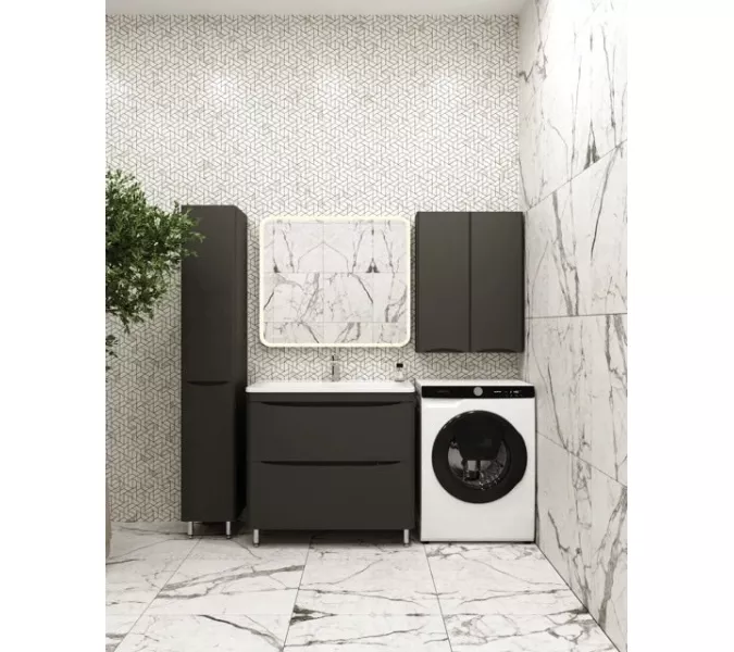 Подвесной шкаф  Style Line "Бергамо мини 60" Люкс антискрейтч черный, PLUS, Выбрать цвет: Черный, изображение 4