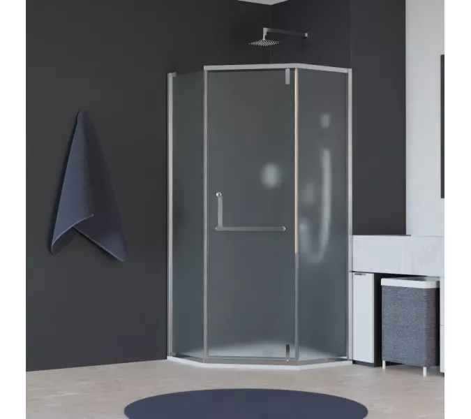 Душевой уголок RGW HO-084, Цвет стекла: матовое-сатинат, Цвет профиля (вариация): Хром, Выбрать размер: 90x90