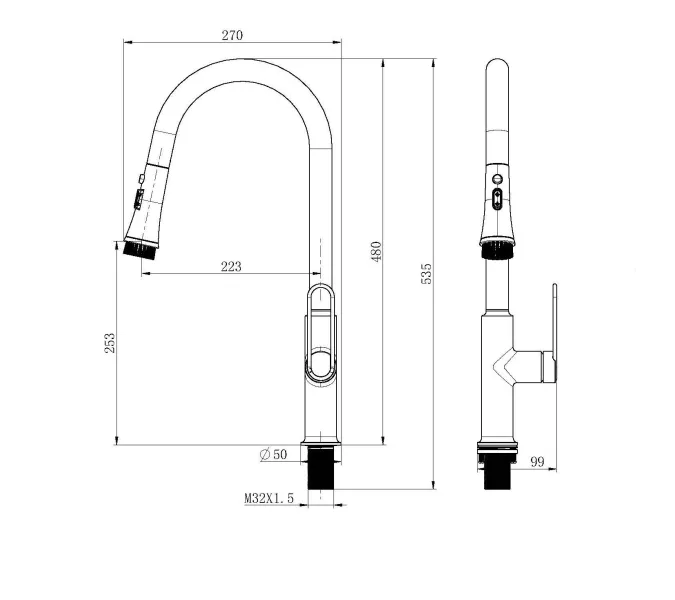 Смеситель для кухни ACWEN JL-12A111MW белый/золото, изображение 10