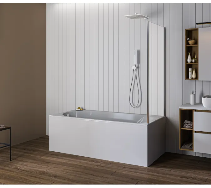 Боковая стенка к  ванне Good Door SCREEN SP, Цвет стекла: матовое, Цвет профиля: Хром, Выбрать размер: 75, изображение 3