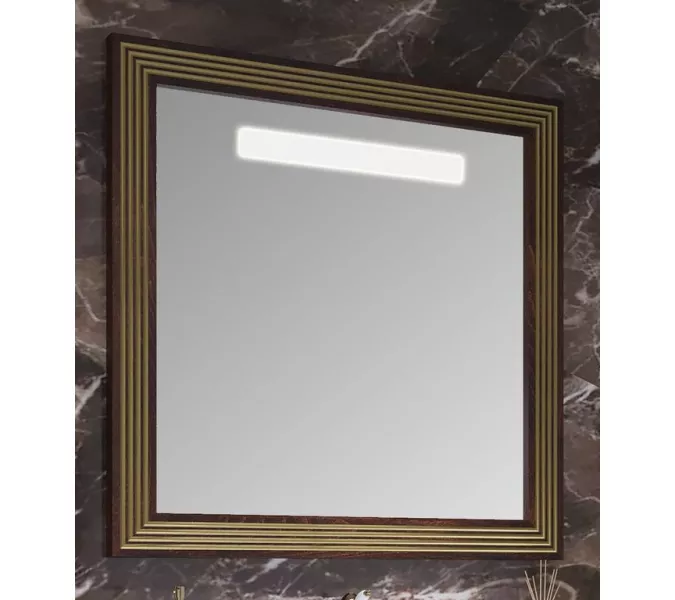 Зеркало с подсветкой  80см OPADIRIS бежевый глянцевый с золотой патиной, Выбрать цвет: Золото, изображение 3