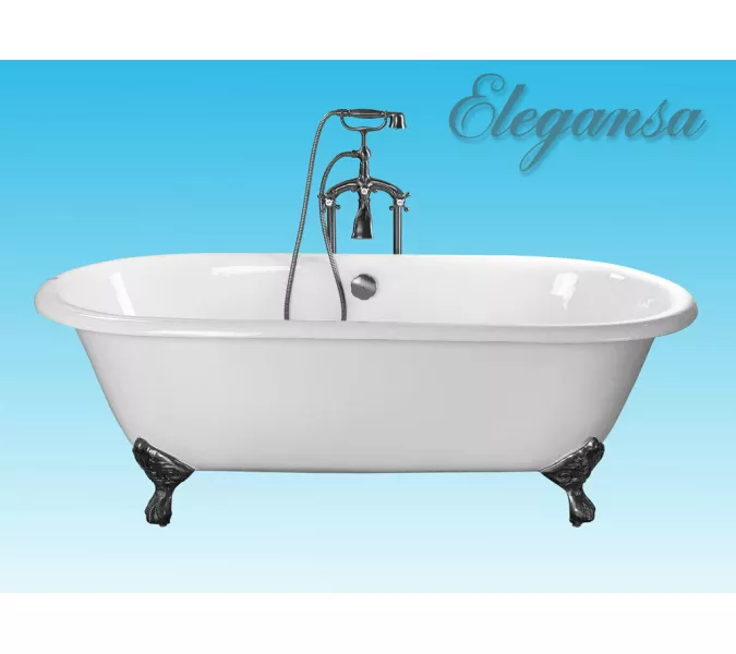 ВАННА чугунная ELEGANSA "GRETTA"  IRON FEET сhrome, изображение 4