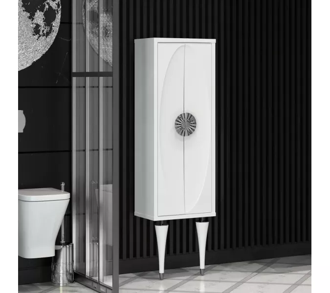 Пенал OPADIRIS  Ибица 2-створчатый  Белый/Хром, Выбрать цвет: Белый/хром, изображение 3