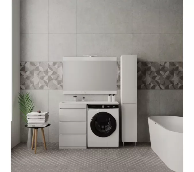 Тумба напольная Style Line "Даллас 110" (3 ящ.) Люкс белая PLUS, изображение 9