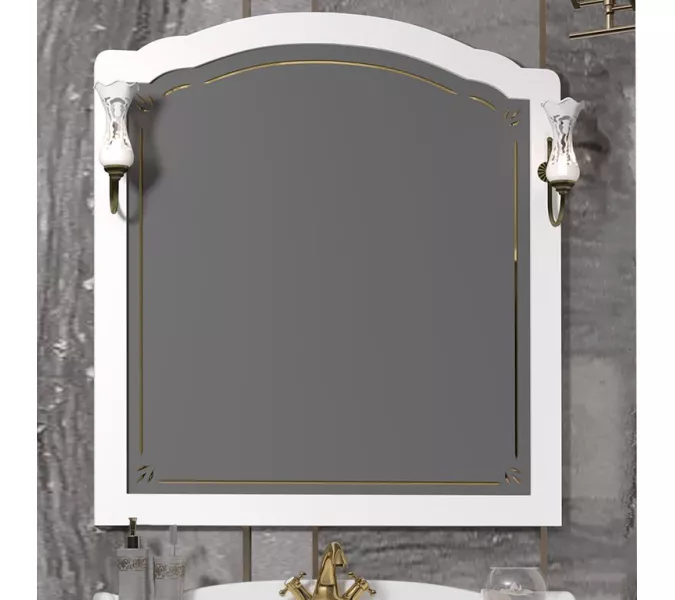 Зеркало OPADIRIS со светильниками  Лоренцо 60/80/100 Белый матовый, Выбрать цвет: Белый, Выбрать размер: 100, изображение 2