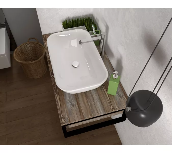 Тумба подвесная 1Marka GRUNGE LOFT дуб намибия, Выбрать цвет: Дуб Намибия, Выбрать размер: 100, изображение 3