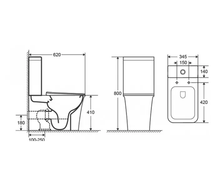 Унитаз напольный CeramaLux 1222A, изображение 5