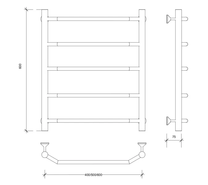 Полотенцесушитель Secado Агата 1  водяной, хром, Выбрать размер: 40х60, изображение 2