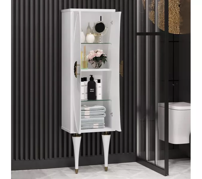 Пенал OPADIRIS  Ибица 2-створчатый Белый/Золото, Выбрать цвет: Белый/золото, изображение 5