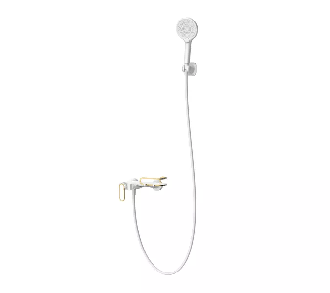 Душевая система без тропического душа ACWEN JL-13111MW  белый/золото, изображение 9