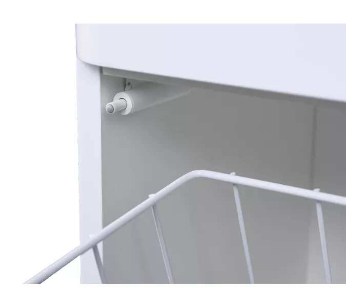 Пенал-колонна универсальная "Каре 30 " с корзиной, Люкс белая, PLUS, изображение 4