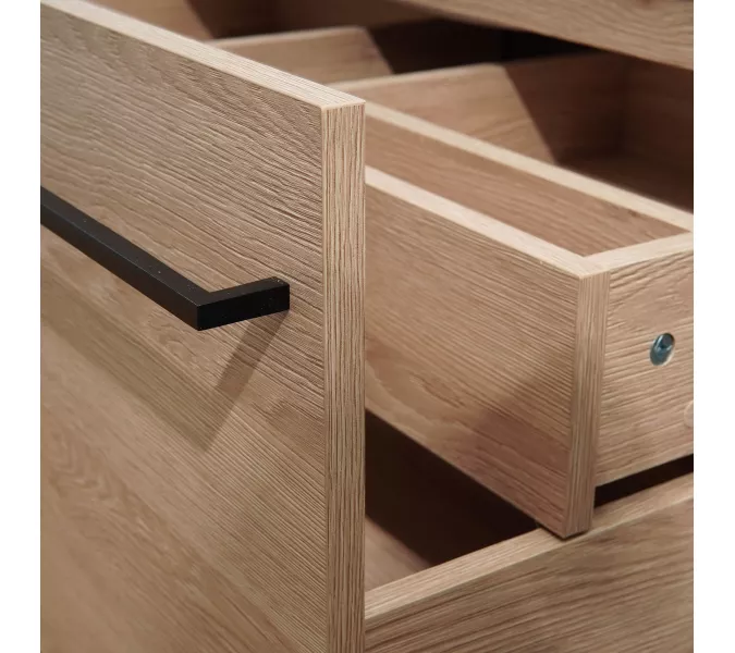 Тумба подвесная  ACWEN ДЖУНИ 90 дуб гладстоун песочный с раковиной Флай, изображение 11