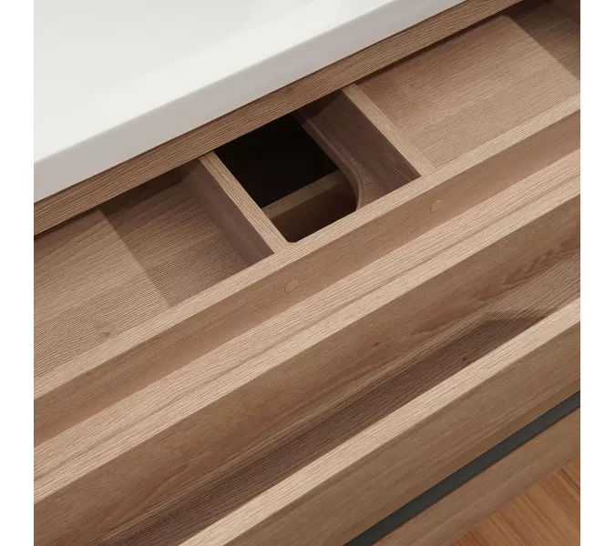 Тумба подвесная  ACWEN ДЖУНИ 90 дуб гладстоун песочный с раковиной Флай, изображение 10