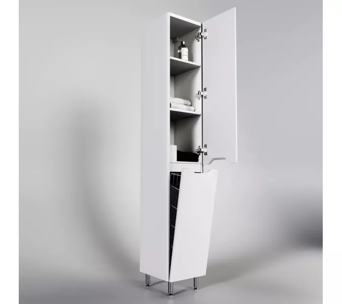 Колонна универсальная "Марелла" с корзиной, Люкс антискрейтч  PLUS, Выбрать цвет: Белый матовый, Выбрать размер: 30, Ориентация: правая, изображение 3