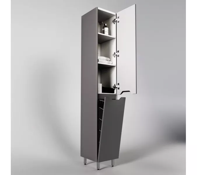 Колонна универсальная "Марелла" с корзиной, Люкс антискрейтч серый, PLUS, Выбрать цвет: Серый, Выбрать размер: 30, Ориентация: правая, изображение 3