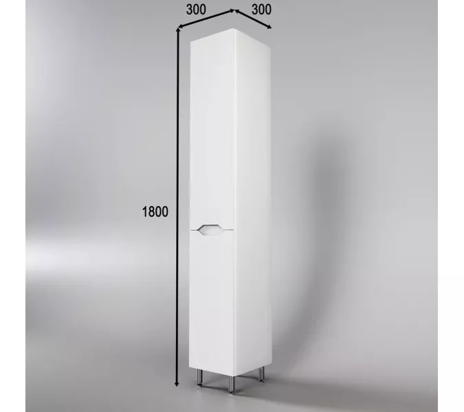 Колонна универсальная "Марелла" с корзиной, Люкс антискрейтч  PLUS, Выбрать цвет: Белый матовый, Выбрать размер: 30, Ориентация: правая, изображение 2