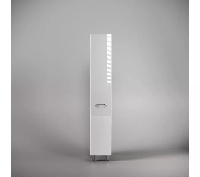 Колонна универсальная "Марелла" с корзиной, Люкс антискрейтч белый глянец, PLUS, Выбрать цвет: Белый глянец, Выбрать размер: 30, Ориентация: правая