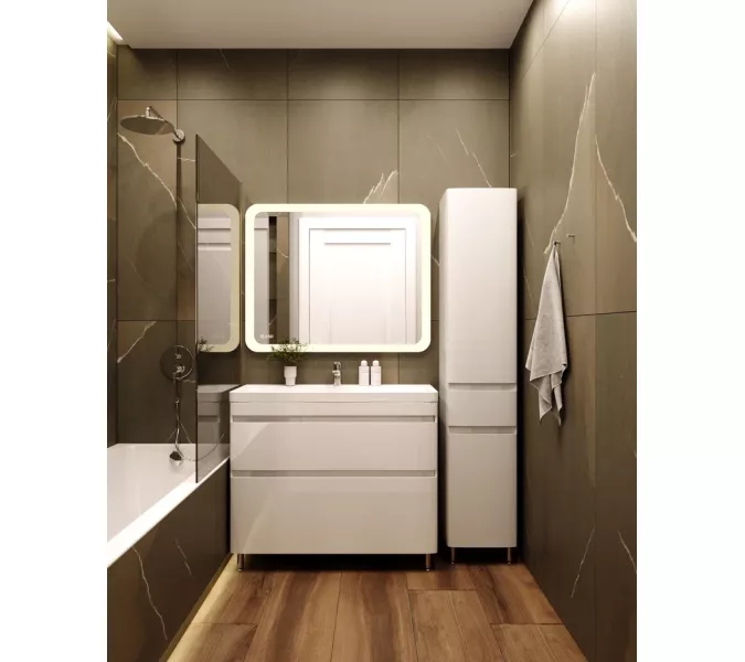 Тумба напольная с раковиной Style Line Атлантика 80 Люкс Plus бетон крем, Выбрать цвет: Бетон крем, Выбрать размер: 80, изображение 5