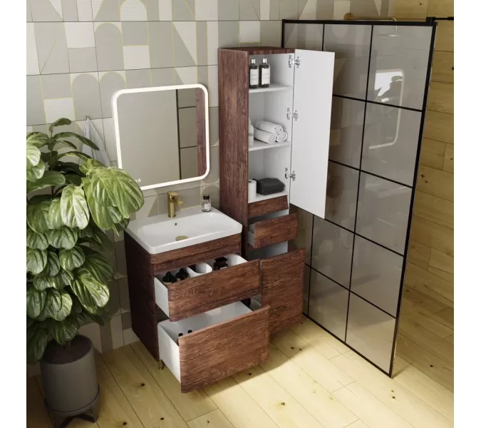 Тумба напольная с раковиной Style Line Атлантика , старое дерево, Выбрать цвет: Старое дерево, Выбрать размер: 60, изображение 5