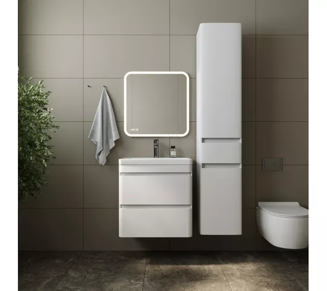 Тумба подвесная с раковиной Style Line  Атлантика, Выбрать цвет: Белый, Выбрать размер: 60, изображение 2