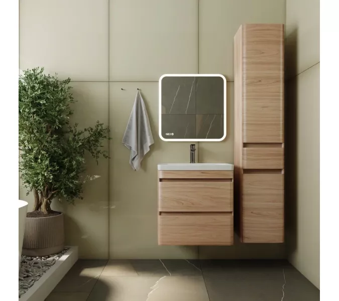 Тумба подвесная с раковиной Style Line  Атлантика, Выбрать цвет: Ясень перламутр, Выбрать размер: 60, изображение 2